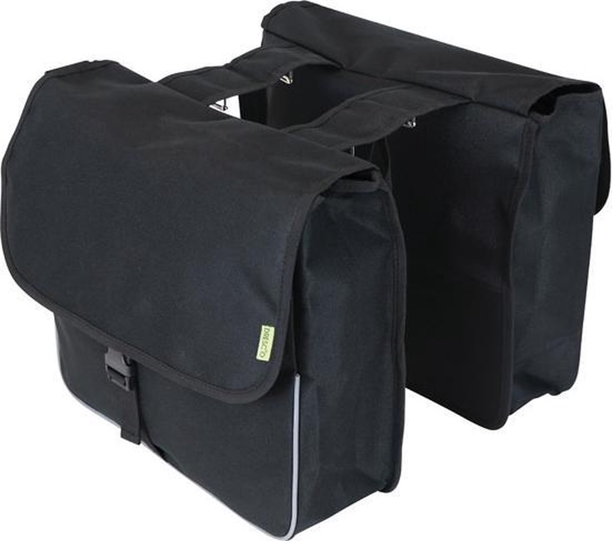 DRESCO Dubbele Fietstas Basic Shopper 26 Liter Nylon Donker - Grijs