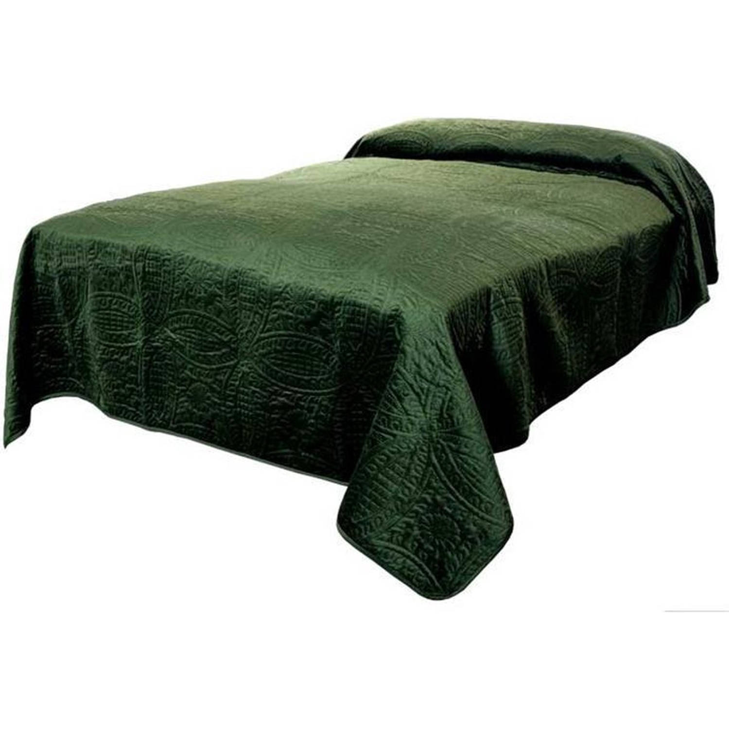 Unique Living - Bedsprei Veronica - 240x280cm - Donker - Groen