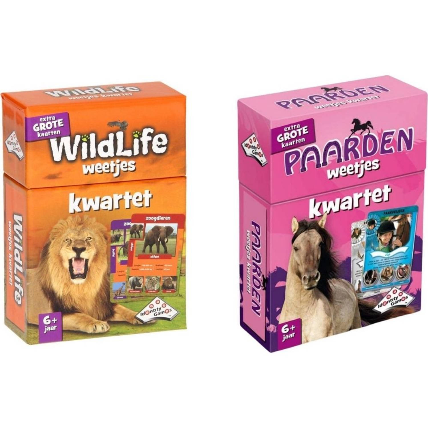 Identity Games Spellenbundel - Kwartet - 2 Stuks - Wildlife Kwartet & Paarden Kwartet