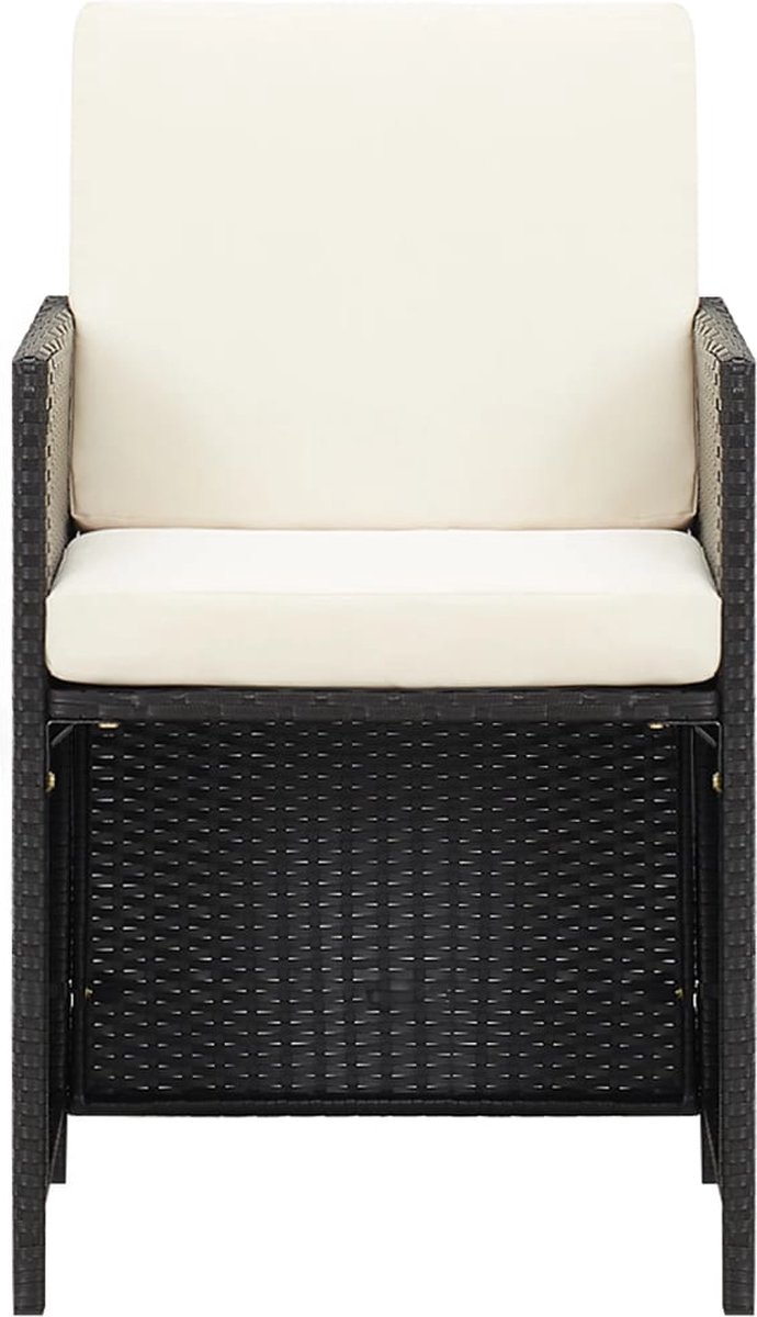 Vidaxl 5-delige Tuinset Met Kussens Poly Rattan - Zwart