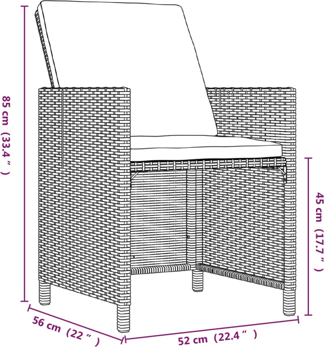 Vidaxl 5-delige Tuinset Met Kussens Poly Rattan - Zwart