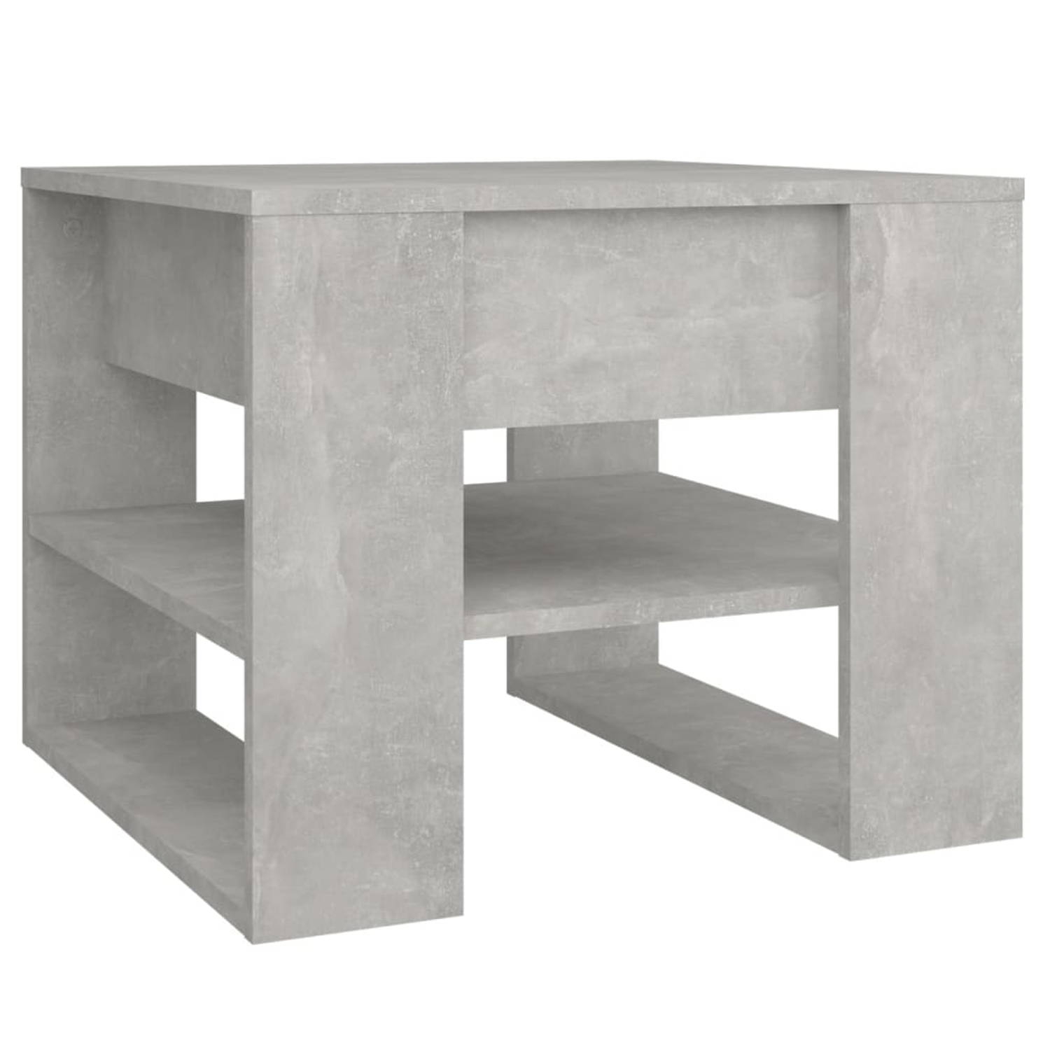 Vidaxl Salontafel 55,5x55x45 Cm Bewerkt Hout Beton - Grijs