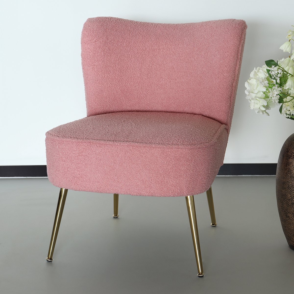 Lizzely Garden & Living Fauteuil Zitbank 1 Persoons Teddy Stoel - Roze