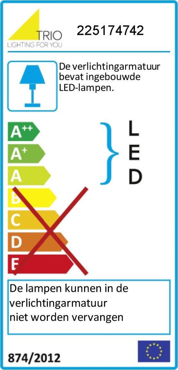 TRIO Wandlamp Concha 47 X 8 Cm Led Staal/acryl 1 Kg Antraciet - Grijs