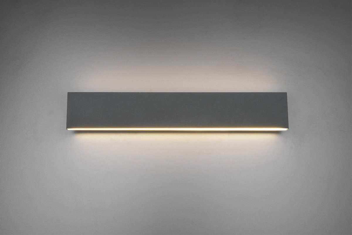 TRIO Wandlamp Concha 47 X 8 Cm Led Staal/acryl 1 Kg Antraciet - Grijs