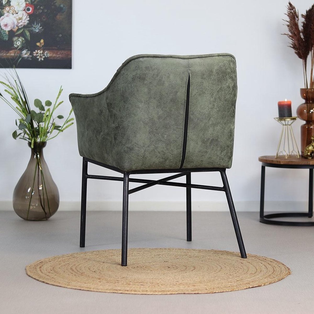 Bronx71 Industriële Eetkamerstoel Aaron - Groen