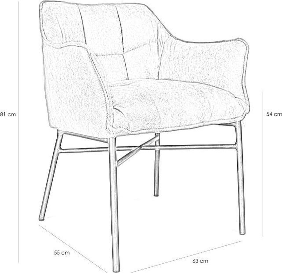 Bronx71 Industriële Eetkamerstoel Aaron - Groen