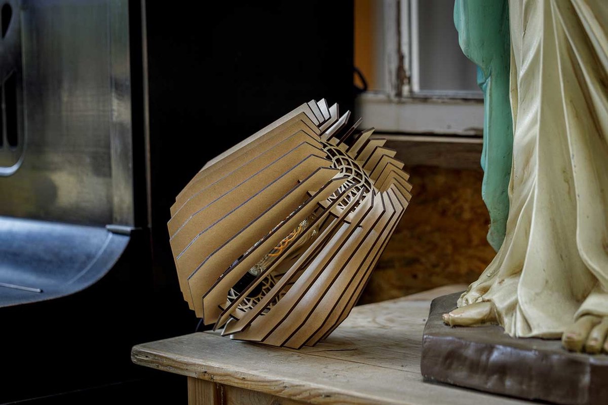 Blij Design Tafellamp Corner Ø 24 Cm Naturel - Beige