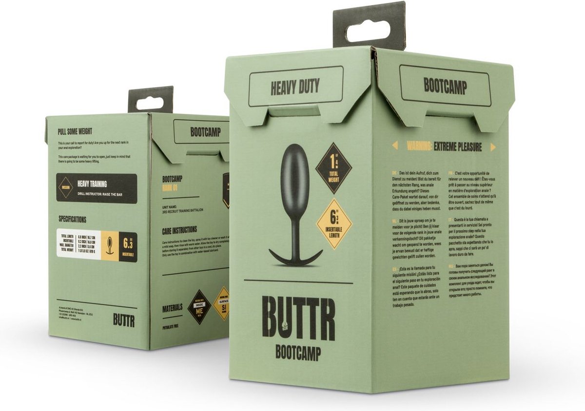BUTTR Heavy Duty Verzwaarde Buttplug - Zwart