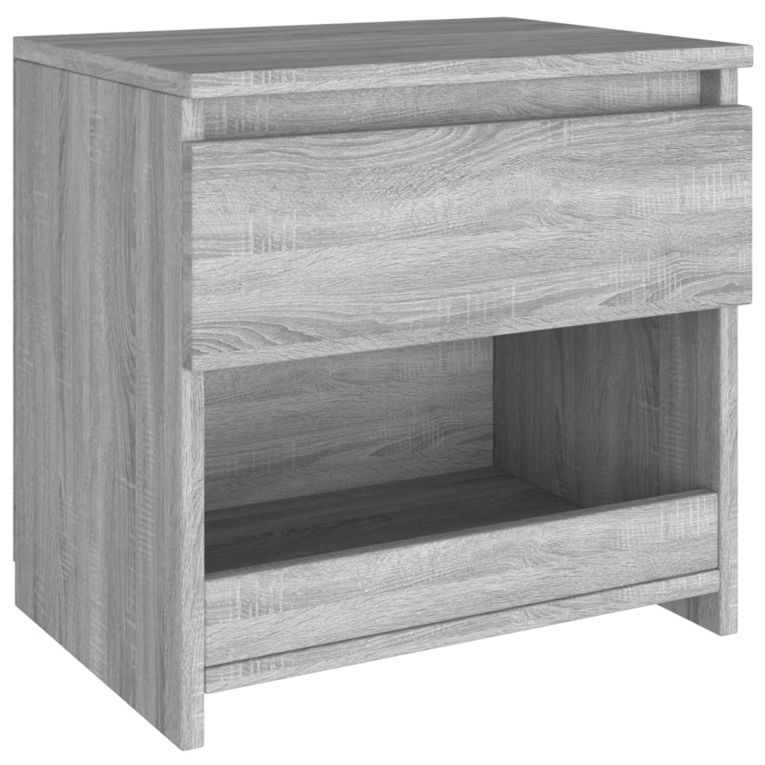 Vidaxl Nachtkastje 40x30x39 Cm Bewerkt Hout Sonoma Eikenkleurig - Grijs