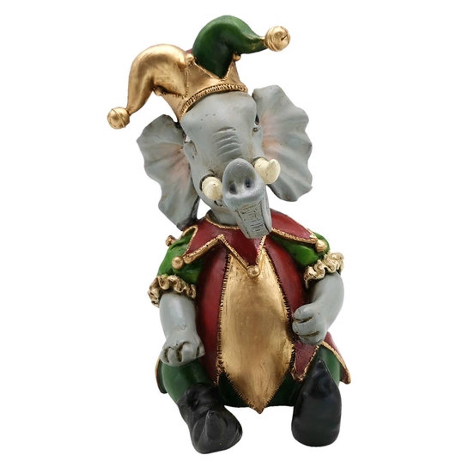 Clayre & Eef Decoratie Olifant 14*11*18 Cm Meerkleurig 6pr2741 - Grijs