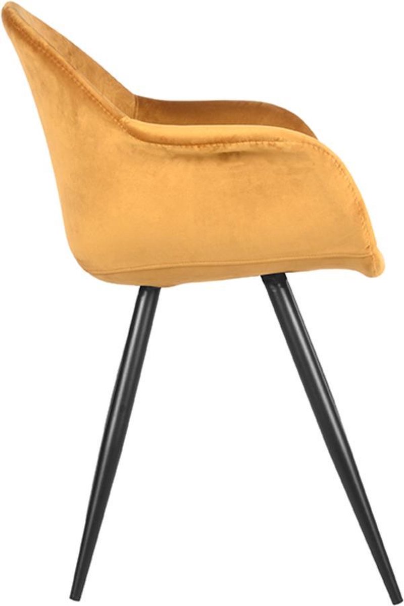 LABEL51 Eetkamerstoel Forli - Oker - Fluweel - Geel
