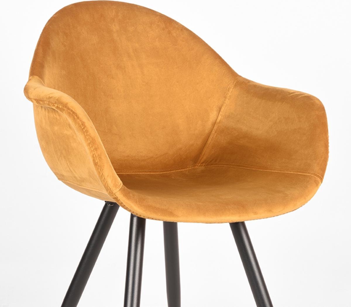 LABEL51 Eetkamerstoel Forli - Oker - Fluweel - Geel