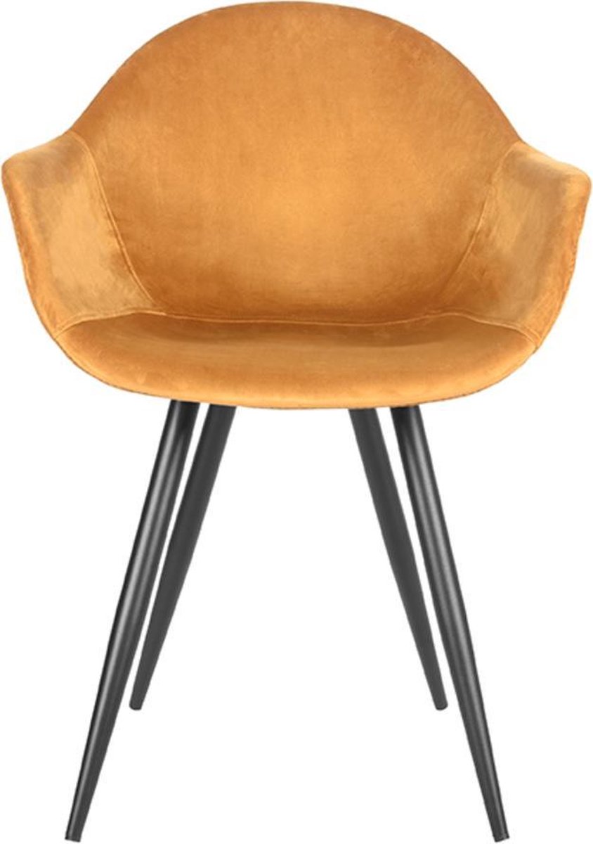 LABEL51 Eetkamerstoel Forli - Oker - Fluweel - Geel