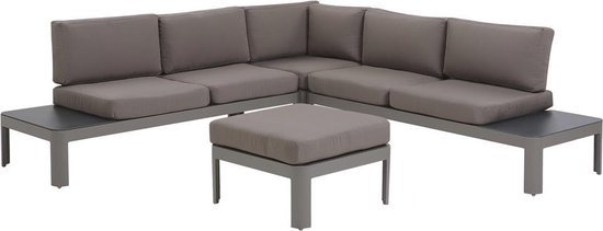 Beliani Ferentino Loungeset Aluminium 65 X 232 Cm - Gris