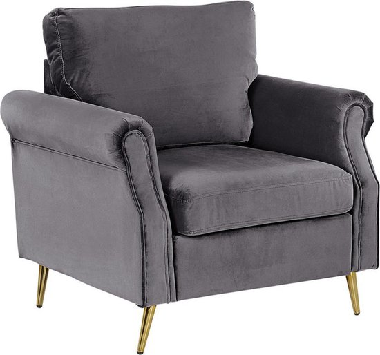 Beliani Vietas Fauteuil Fluweel 62 X 85 Cm - Grijs