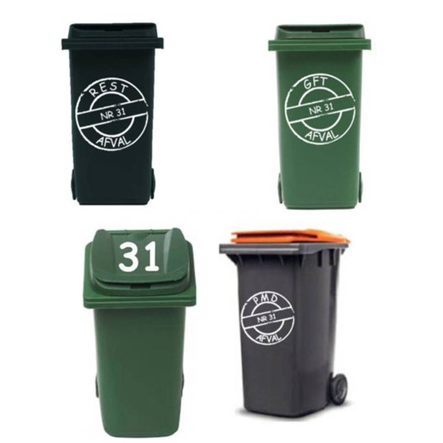 Rosami Decoratiestickers Voordeelset 6x Afvalcontainer Kliko Sticker Rosami 1 Stuks Kleur: Zie Omschrijving