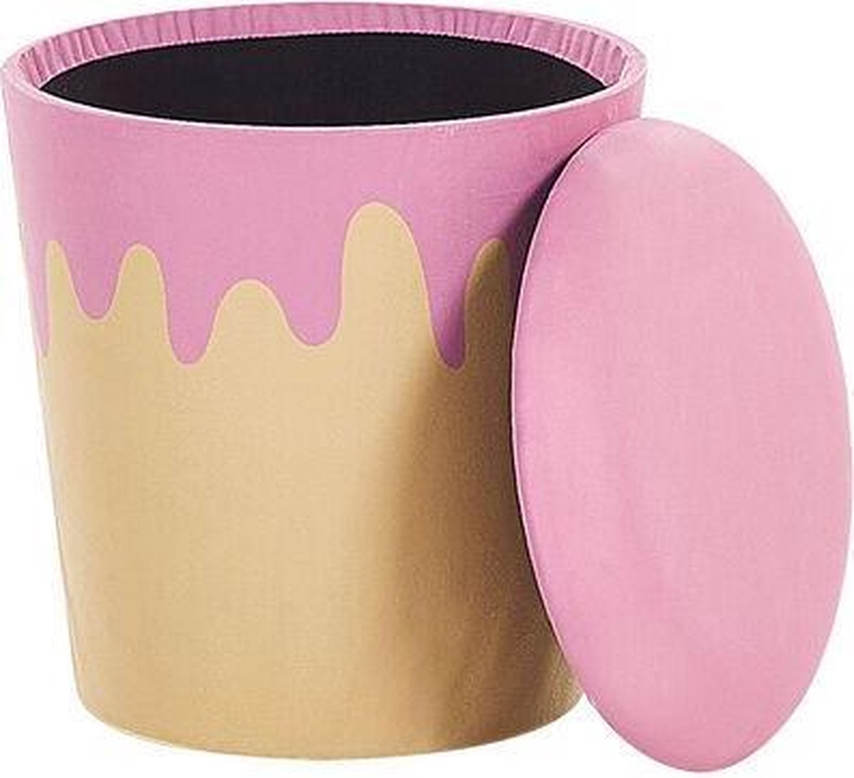 Beliani Mousee Poef Fluweel 40 X 40 Cm - Beige