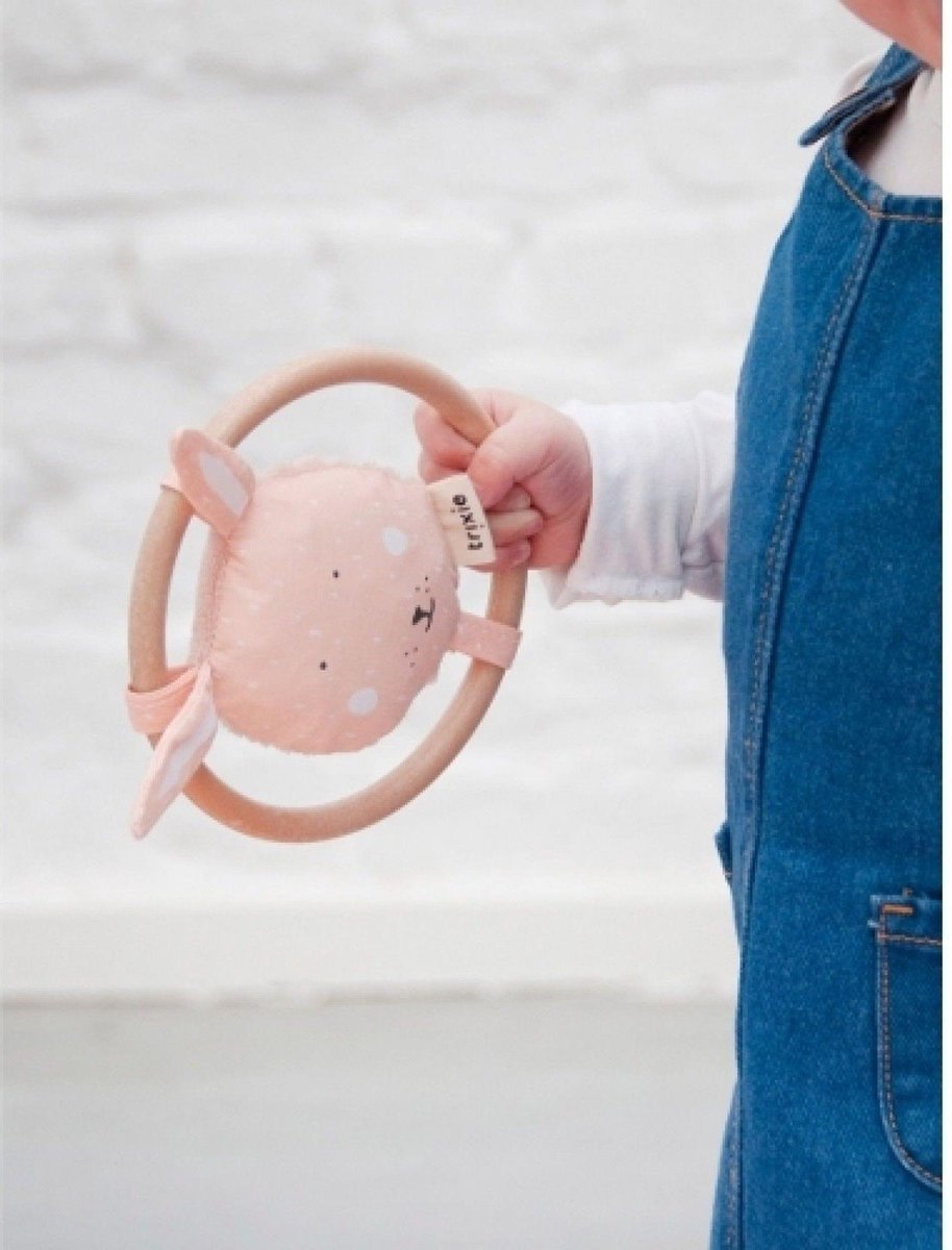 Trixie Rammelaar Mrs. Rabbit Junior 13 Cm Katoen/corduroy - Roze