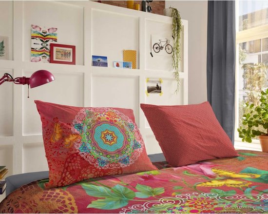 Hip Novali Dekbedovertrek - 1-persoons (140x200/220 Cm + 1 Sloop) - Katoen Satijn - Multi - Rood