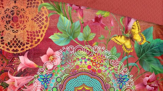 Hip Novali Dekbedovertrek - 1-persoons (140x200/220 Cm + 1 Sloop) - Katoen Satijn - Multi - Rood