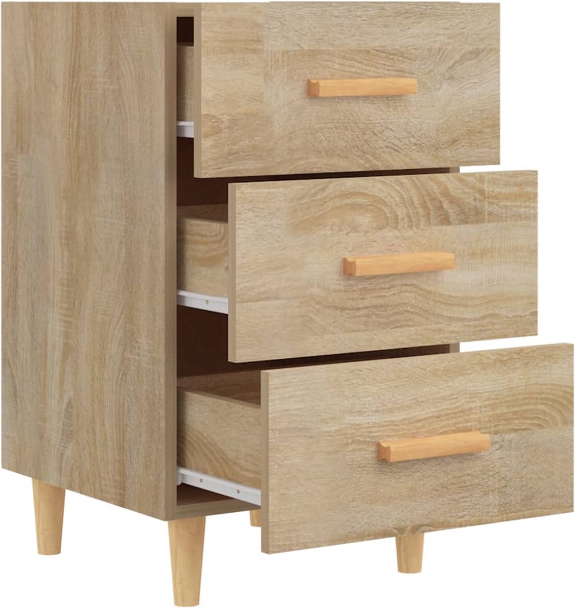 Vidaxl Nachtkastje 40x40x66 Cm Bewerkt Hout Sonoma Eikenkleurig - Bruin