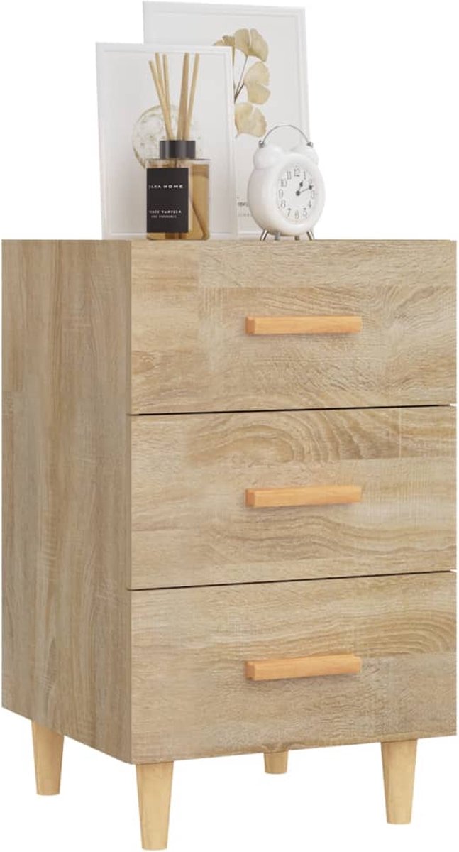 Vidaxl Nachtkastje 40x40x66 Cm Bewerkt Hout Sonoma Eikenkleurig - Bruin