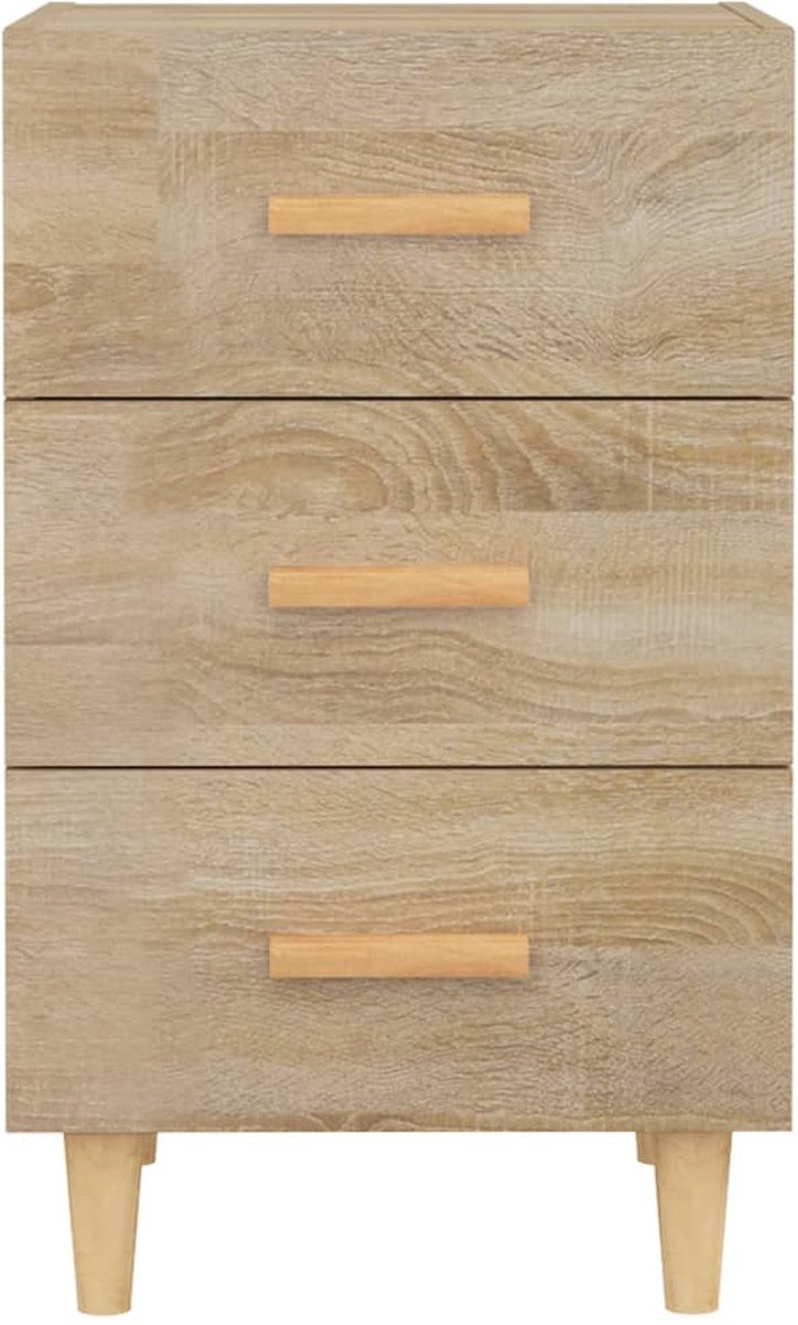 Vidaxl Nachtkastje 40x40x66 Cm Bewerkt Hout Sonoma Eikenkleurig - Bruin