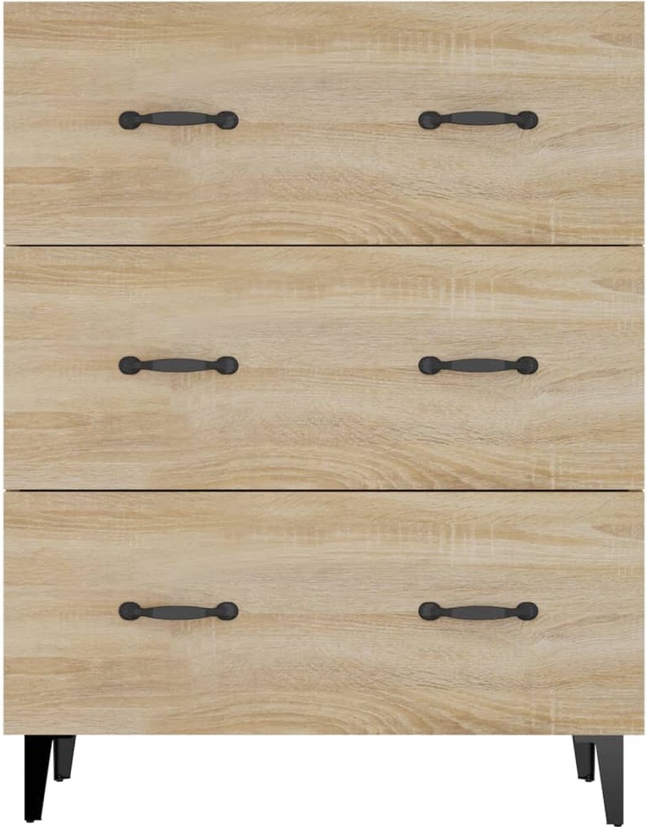 Vidaxl Dressoir 69,5x34x90 Cm Bewerkt Hout Sonoma Eikenkleurig - Bruin