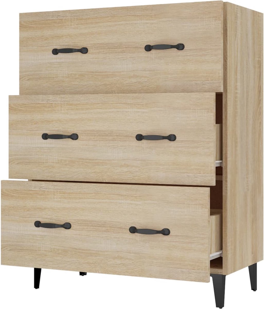 Vidaxl Dressoir 69,5x34x90 Cm Bewerkt Hout Sonoma Eikenkleurig - Bruin