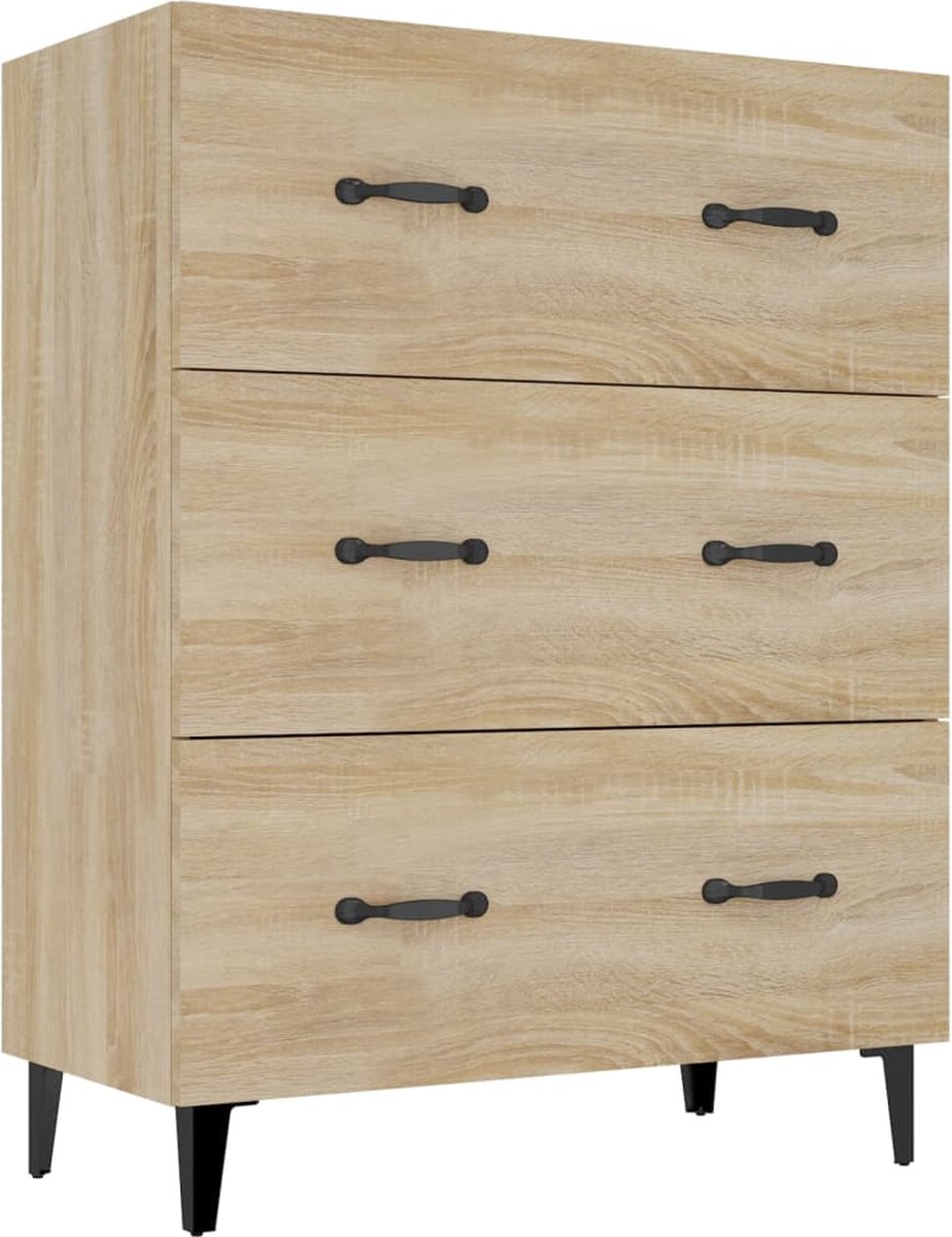 Vidaxl Dressoir 69,5x34x90 Cm Bewerkt Hout Sonoma Eikenkleurig - Bruin