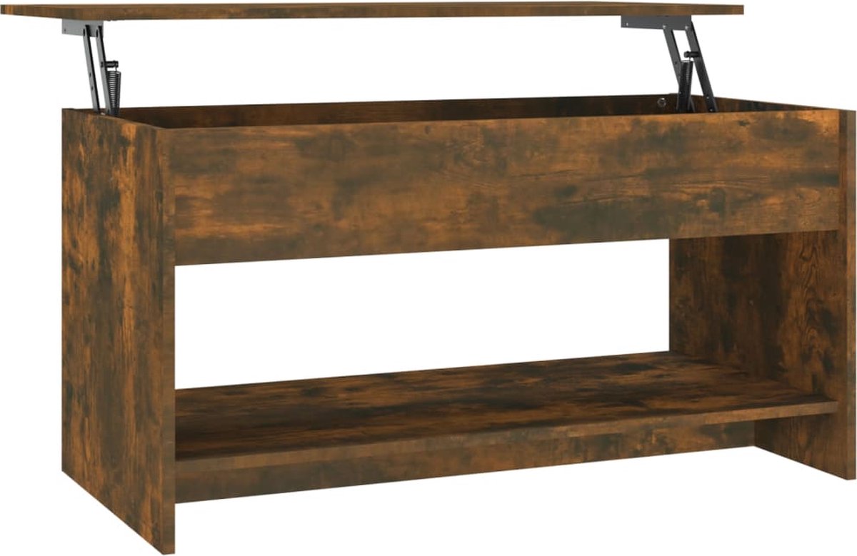 Vidaxl Salontafel 102x50x52,5 Cm Bewerkt Hout Gerookt Eikenkleurig - Bruin