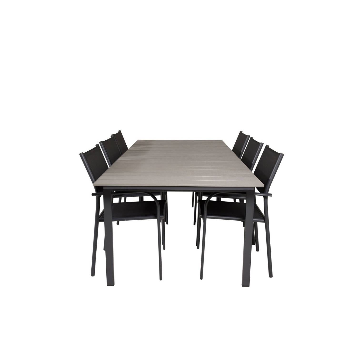 Levels Tuinmeubelset Tafel 100x229/310cm En 6 Stoel Santorini,. - Grijs