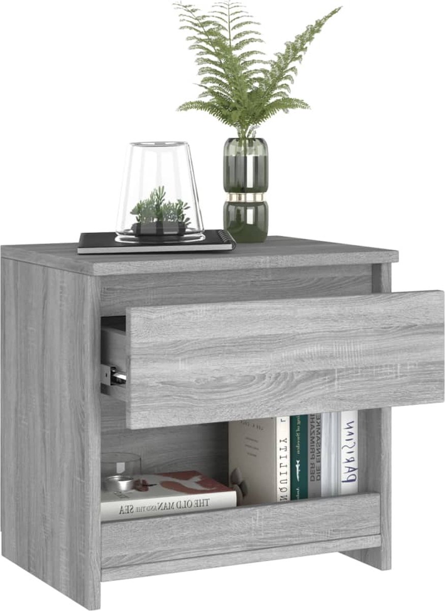 Vidaxl Nachtkastjes 2 St 40x30x39 Cm Bewerkt Hout Sonoma Eiken - Grijs