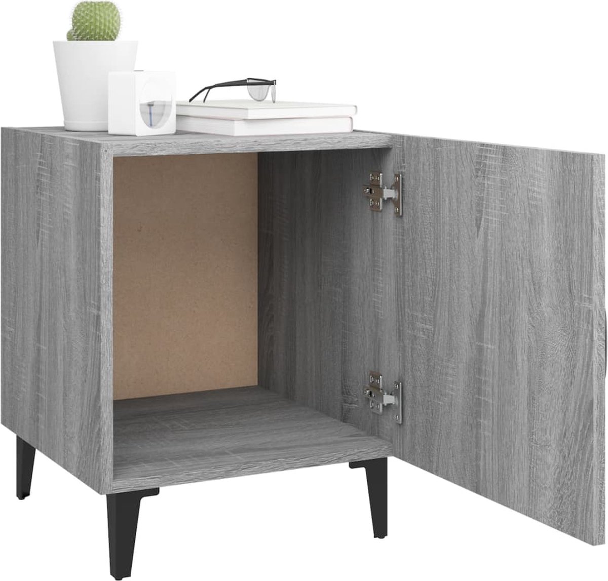 Vidaxl Nachtkastje Bewerkt Hout Sonoma Eikenkleurig - Grijs