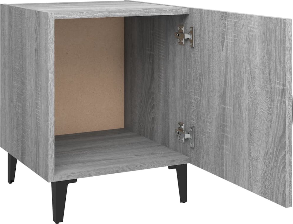 Vidaxl Nachtkastje Bewerkt Hout Sonoma Eikenkleurig - Grijs