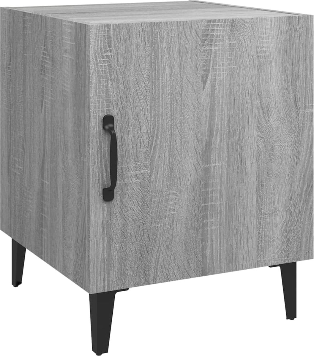 Vidaxl Nachtkastje Bewerkt Hout Sonoma Eikenkleurig - Grijs