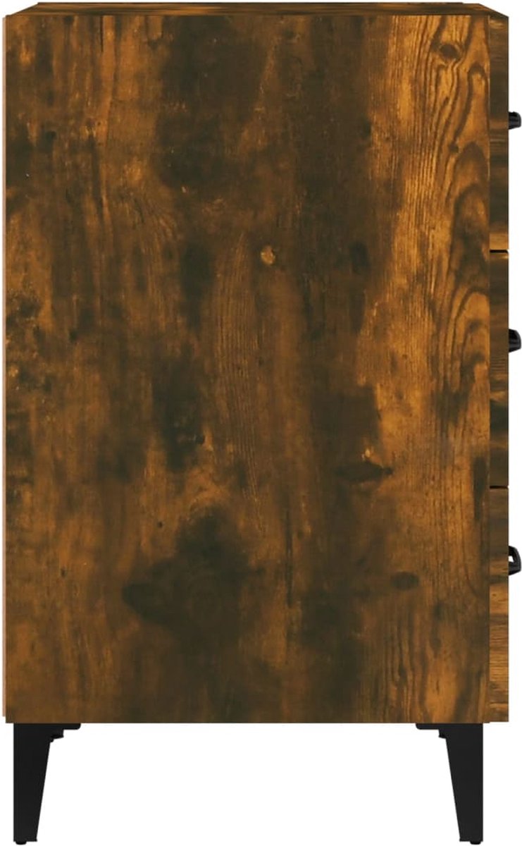 Vidaxl Nachtkastje 40x40x66 Cm Bewerkt Hout Gerookt Eikenkleurig - Bruin