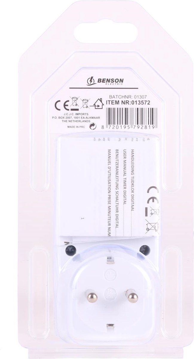 Benson Programmeerbare Digitale Tijdklok/tijdschakelaar Voor Binnen 12/24-uurs - Tijdschakelaars