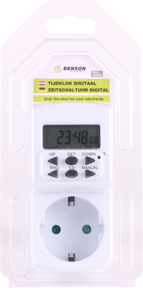 Benson Programmeerbare Digitale Tijdklok/tijdschakelaar Voor Binnen 12/24-uurs - Tijdschakelaars