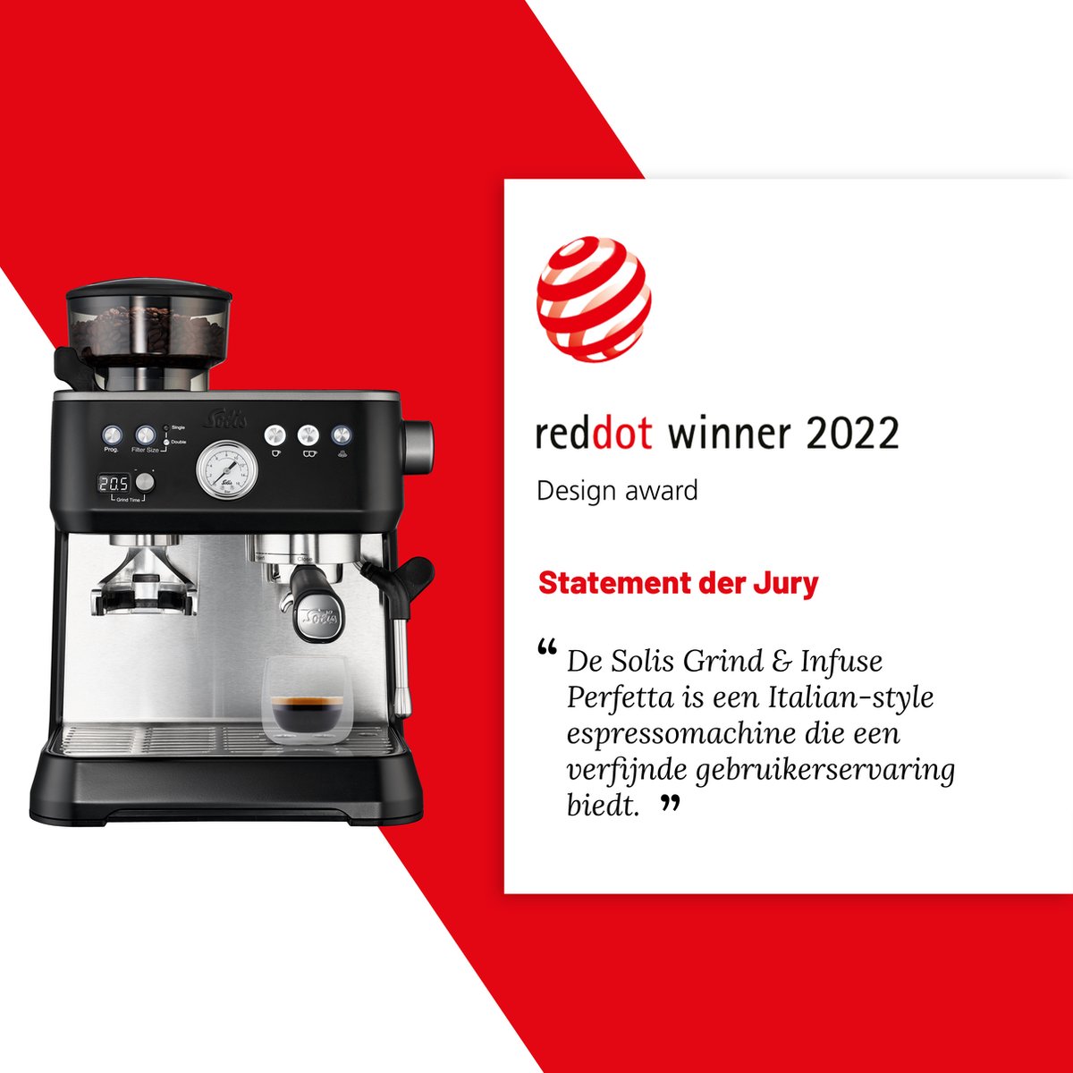 Solis Grind & Infuse Perfetta 1019 Koffiemachine Met Bonen - Zwart