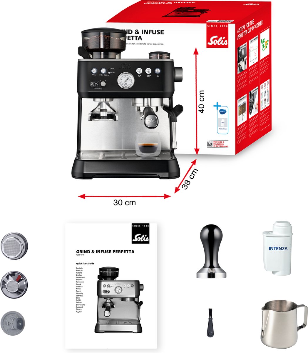 Solis Grind & Infuse Perfetta 1019 Koffiemachine Met Bonen - Zwart