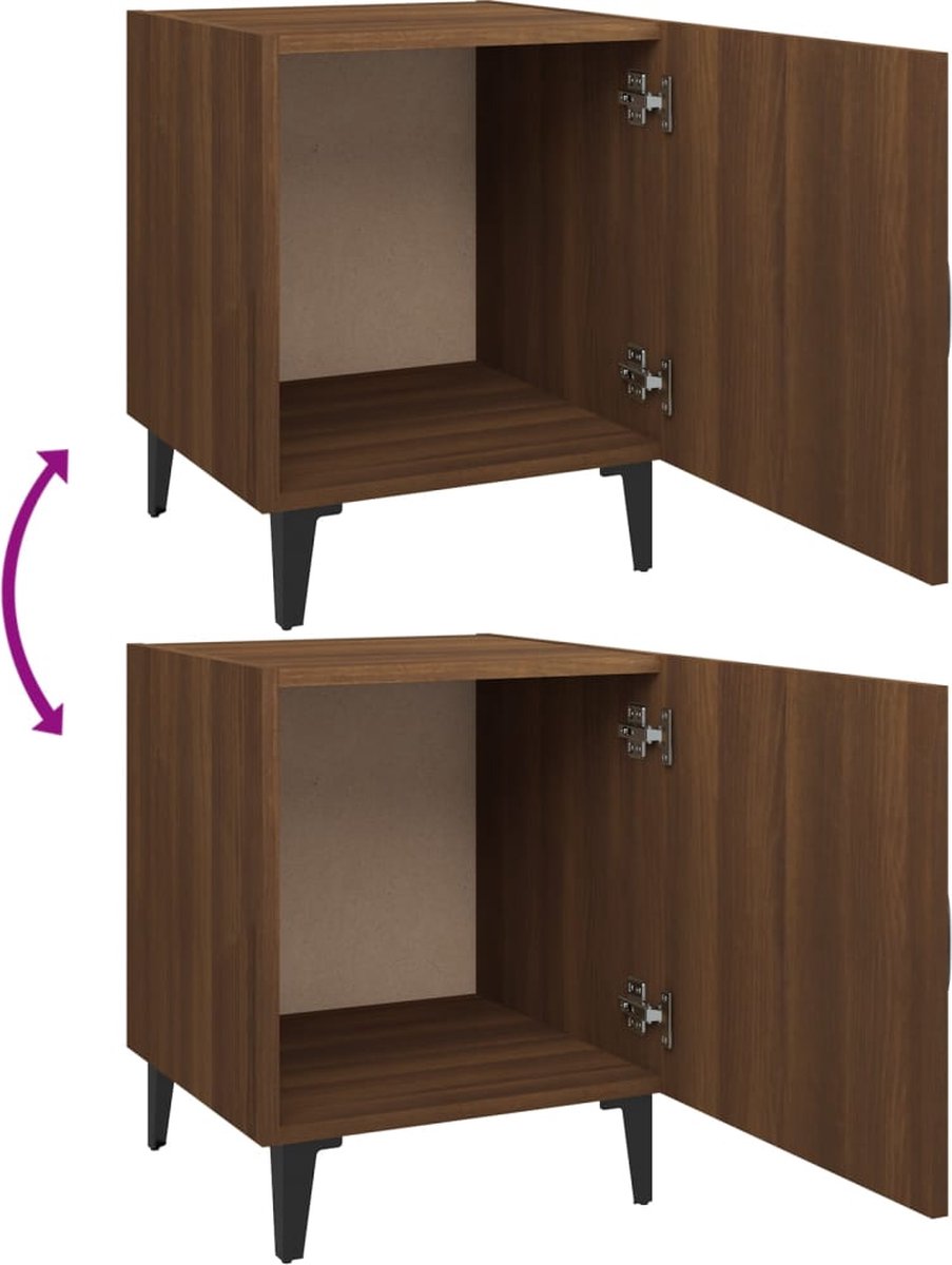 Vidaxl Nachtkastjes 2 St Bewerkt Houteikenkleurig - Bruin