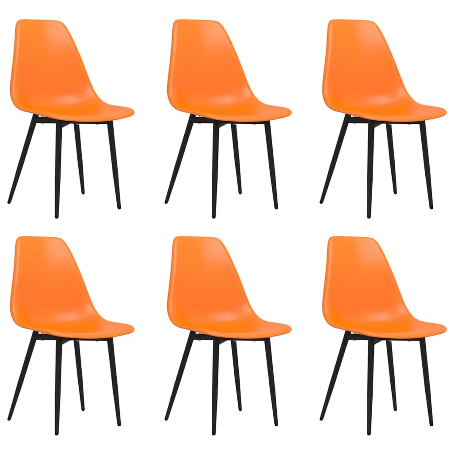 Vidaxl Eetkamerstoelen 6 St Pp - Oranje