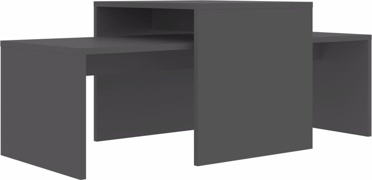 Vidaxl Salontafelset 100x48x40 Cm Spaanplaat - Grijs