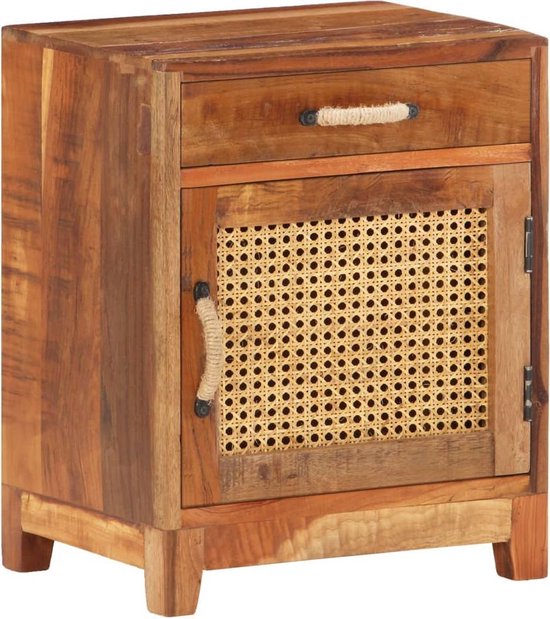 Vidaxl Nachtkastje 40x30x50 Cm Massief Gerecycled Hout - Bruin