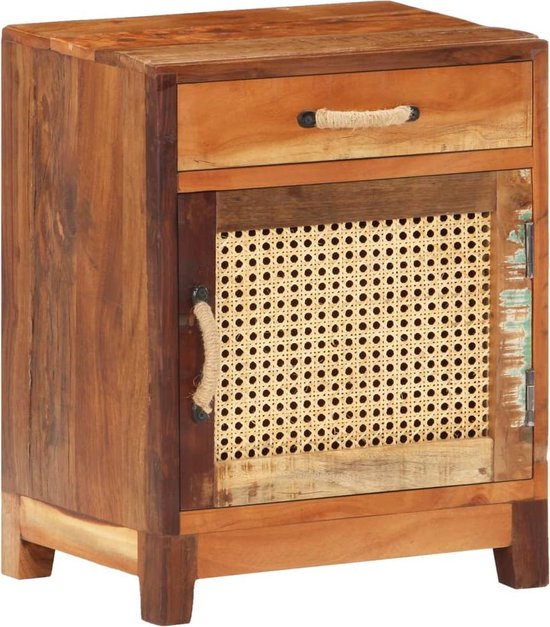 Vidaxl Nachtkastje 40x30x50 Cm Massief Gerecycled Hout - Bruin