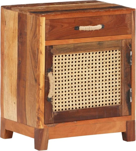 Vidaxl Nachtkastje 40x30x50 Cm Massief Gerecycled Hout - Bruin