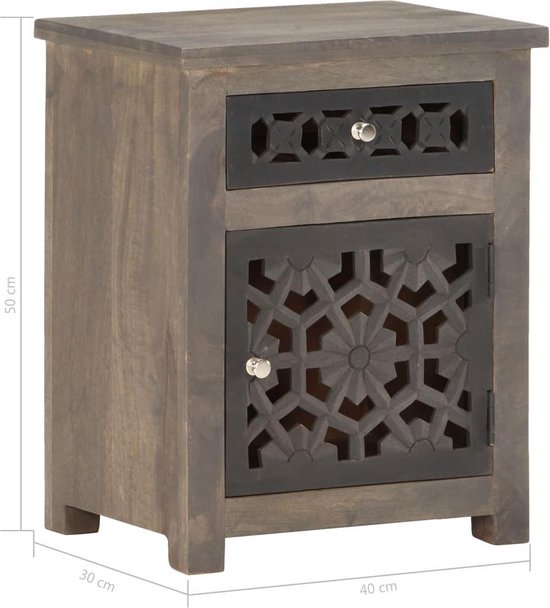 Vidaxl Nachtkastje 40x30x50 Cm Massief Mangohout - Bruin