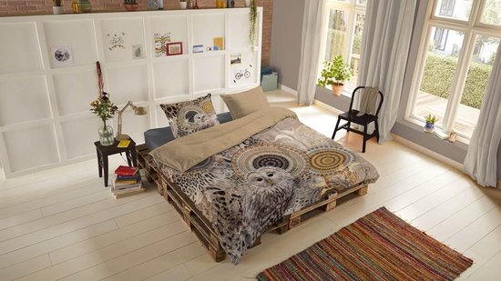 Hip Siku Flanel Dekbedovertrek - 2-persoons (200x200/220 Cm + 2 Slopen) - Flanel - Taupe - Bruin